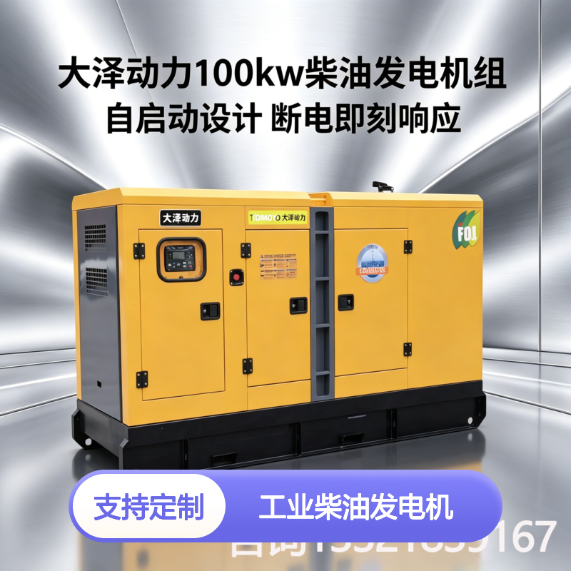 80kw工业柴油发电机 远程监控低油耗 矿山工地全天候稳定供电设备