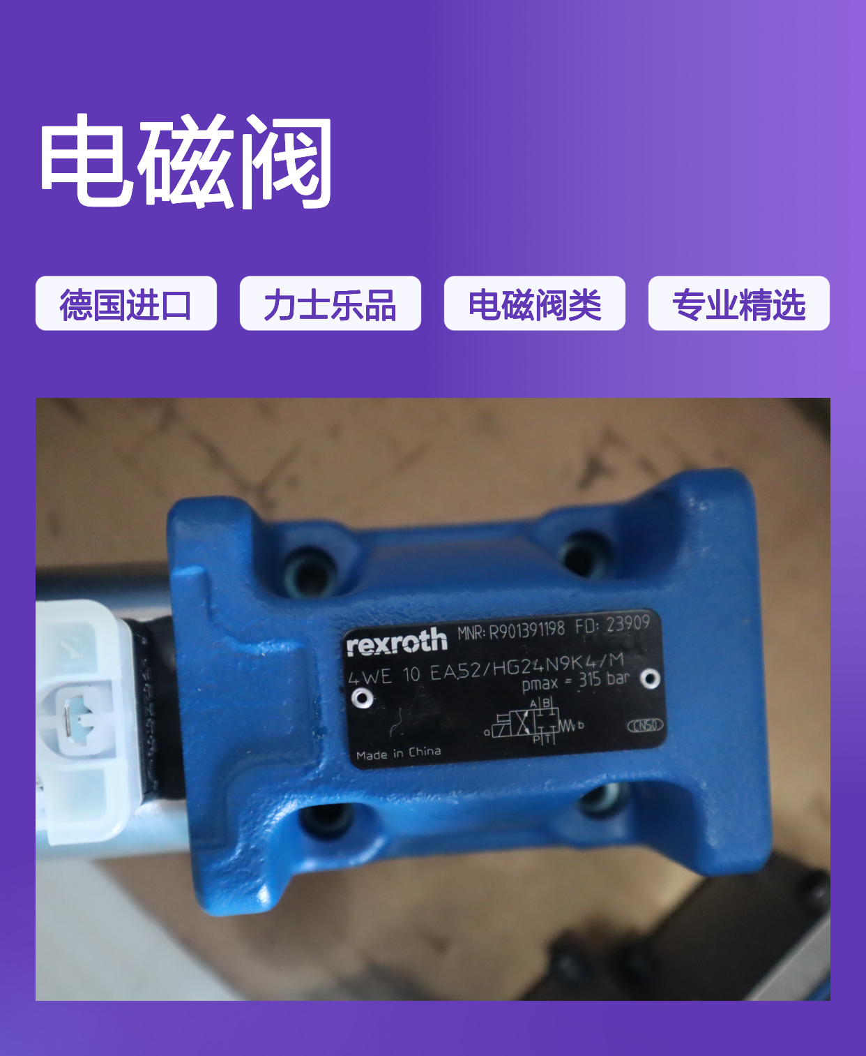 R901391198 4WE10EA52/HG24N9K4/M 德国力士乐REXROTH电磁阀