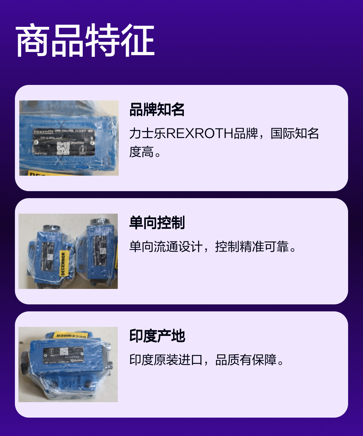 R900419510 SL10PA4-44/M SL10PA4-43/M 力士乐REXROTH单向阀印度产