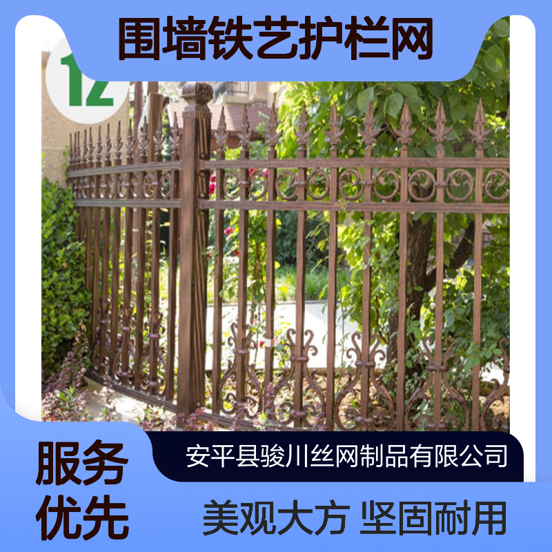 围墙铁艺护栏网 工艺护栏 铁栏杆 骏川生产厂家 公路栅栏