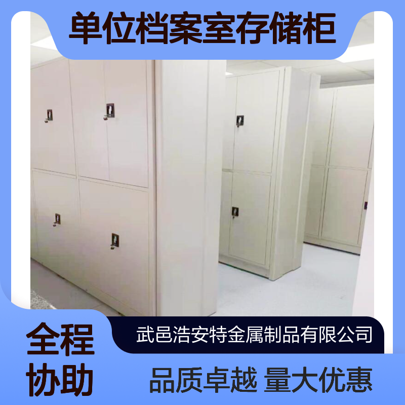 浩安特柜业 移动轨道密集柜 单位档案室存储柜 按需定制多色资料柜