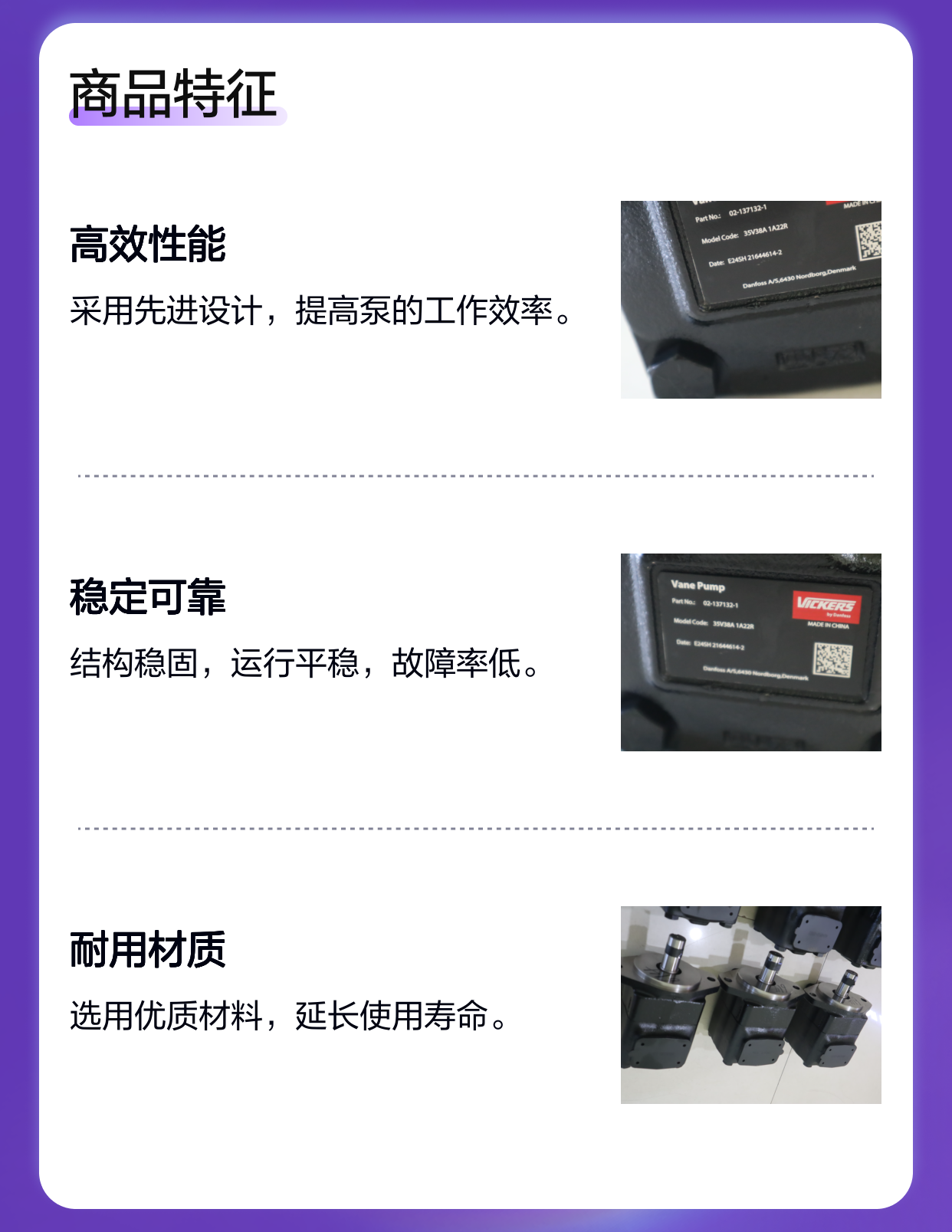 35V38A 1A22R 02-137132-1 美国威格士VICKERS DANFOSS丹佛斯叶片泵