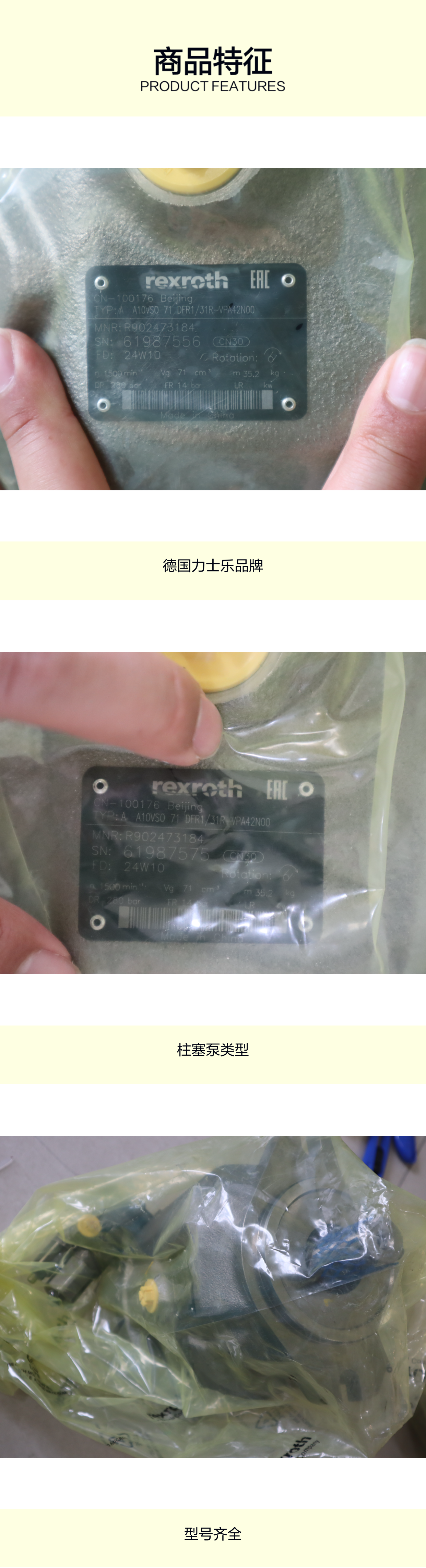 AA10VSO71DFR1/31R-VPA42N00 R902473184 德国力士乐REXROTH柱塞泵
