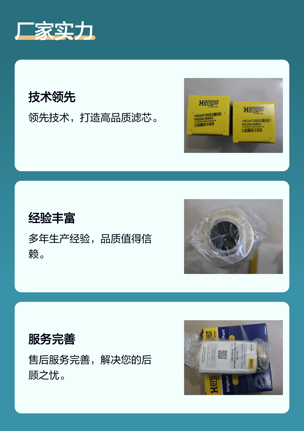 R928016804 16.8700/R PWR10-S00-0-M 1003472B 汉格斯特HENGST滤芯