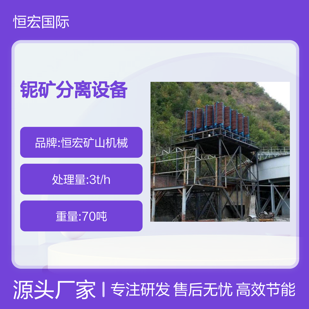 铌矿分离设备选矿设备5BLL-600螺旋分选机无动力型选金矿设备