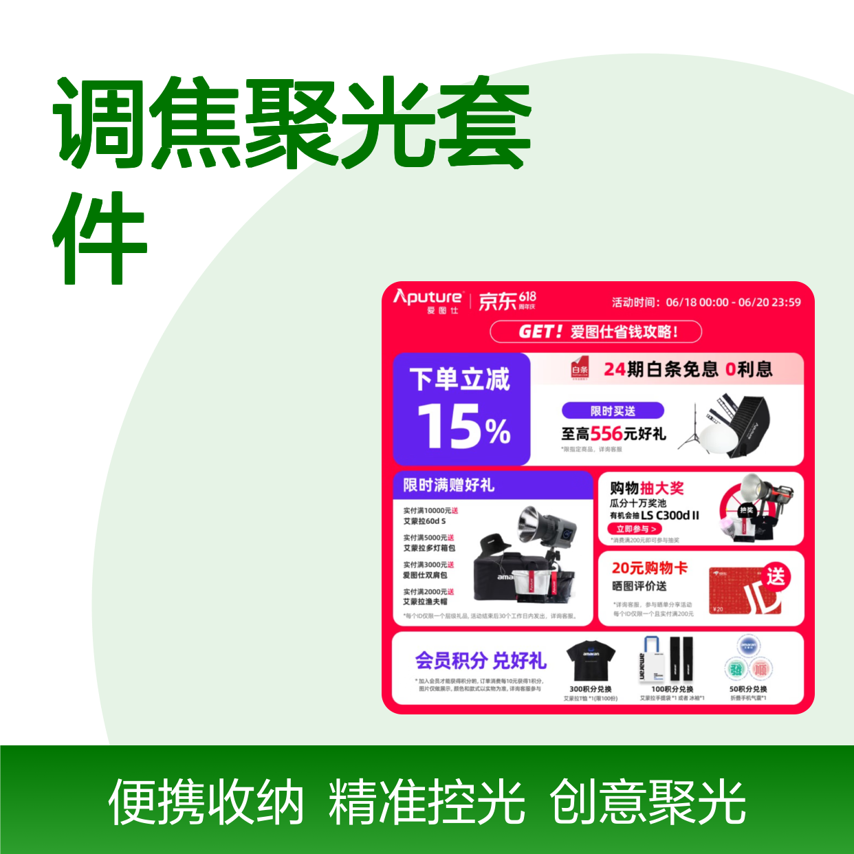 爱图仕（Aputure） Spotlight 调焦聚光套件 led摄影灯切光投影造