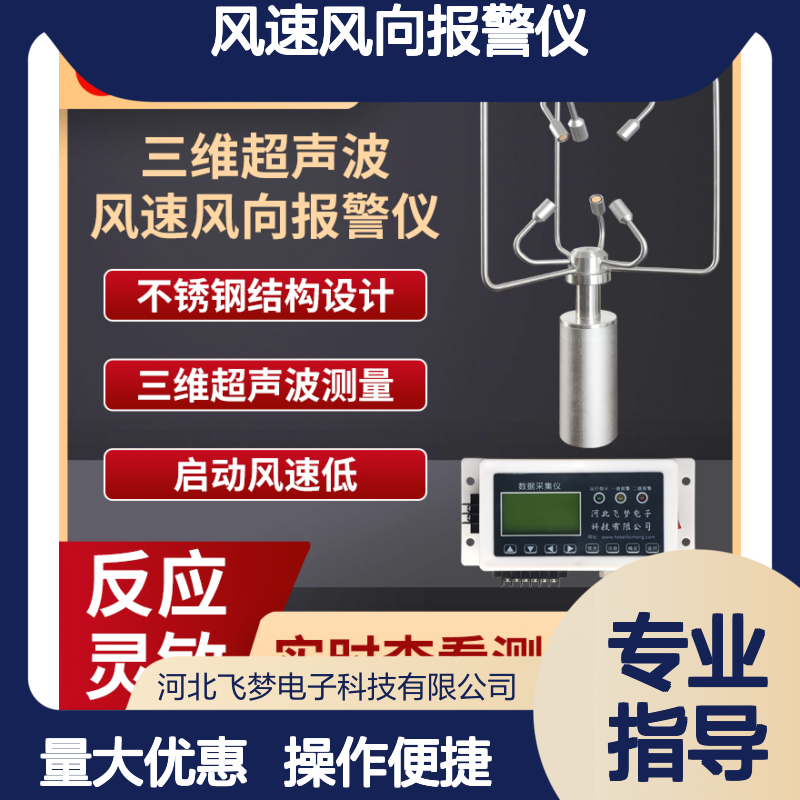 三维超声波风速风向报警仪 不锈钢设计 高精度监测 风电专用