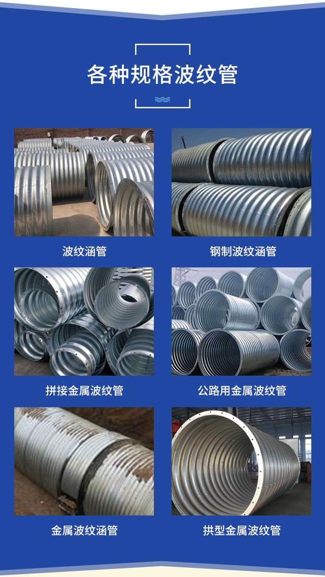 Yuanchang Culvert Drainage Large Diameter Strength Metal Corrugated Pipe Culvert Wall Thickness 5mm Hot Dip Galvanized Highway Tunnel Mountain Body