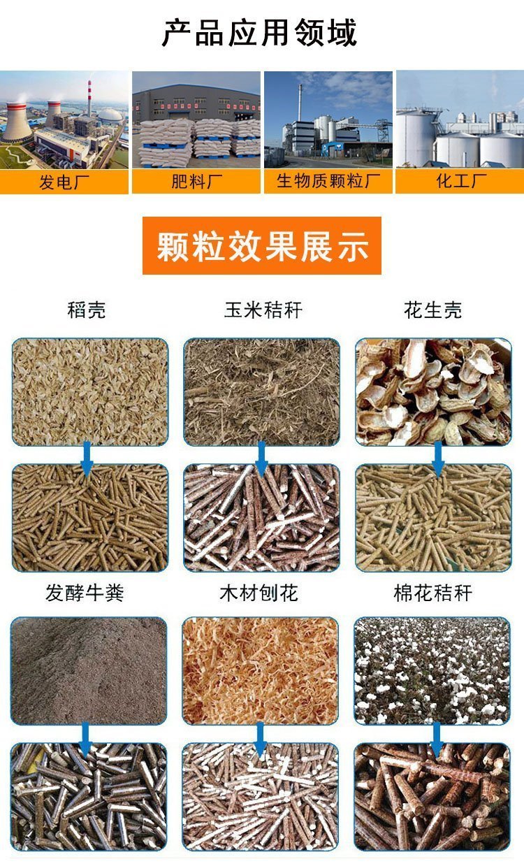 Small straw and rice husk biofuel pellet machine, peanut skin wrapping and grain rod pressing equipment, one machine with multiple functions