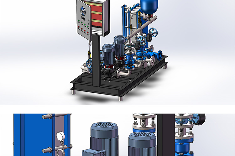 Special integrated plate heat exchanger for hot water module furnace, swimming pool constant temperature centralized heating, accessories for central hot water