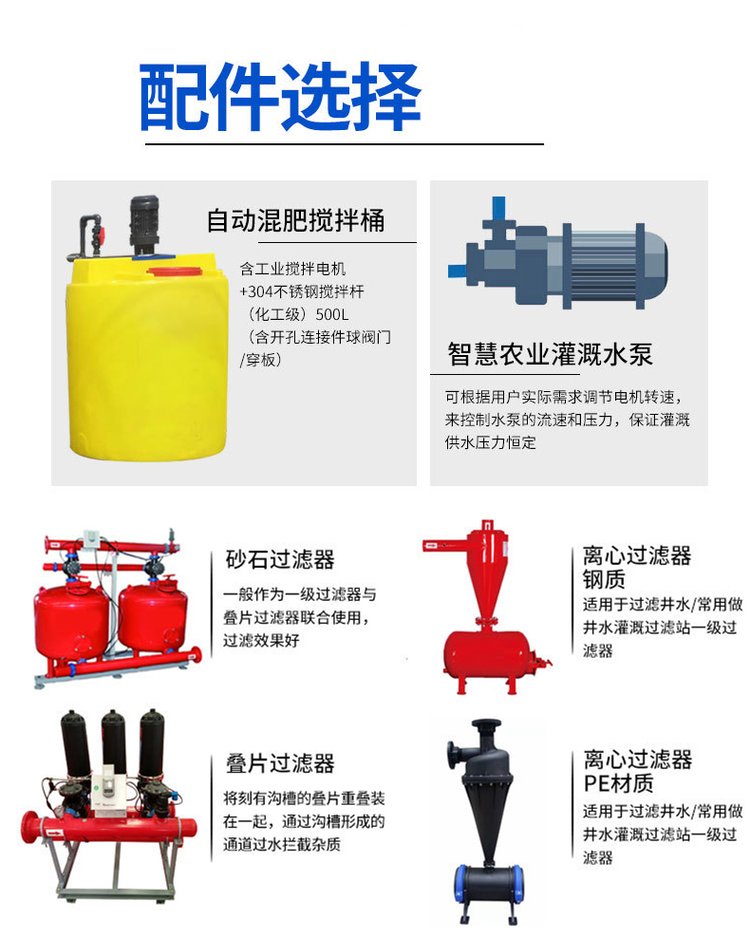 Integrated intelligent fertilization machinery for water and fertilizer in agricultural irrigation equipment for drip irrigation and sprinkler irrigation systems in greenhouses and orchards