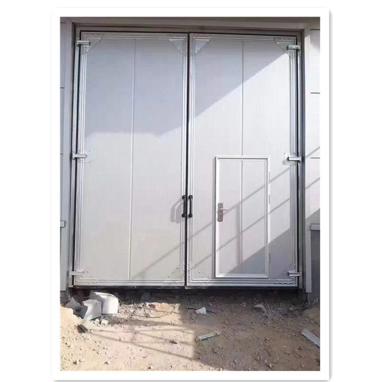 Factory workshop industrial gate, color steel plate sliding door, garage electric folding door, grain storage insulation door