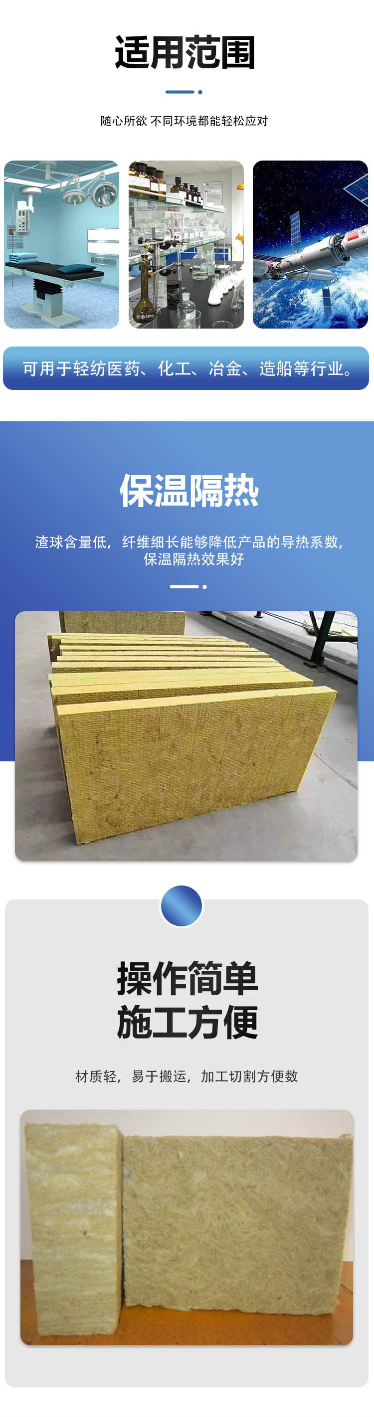 Outer wall composite rock wool board used for partition walls in the construction industry, 60 thick, lightweight Bolt