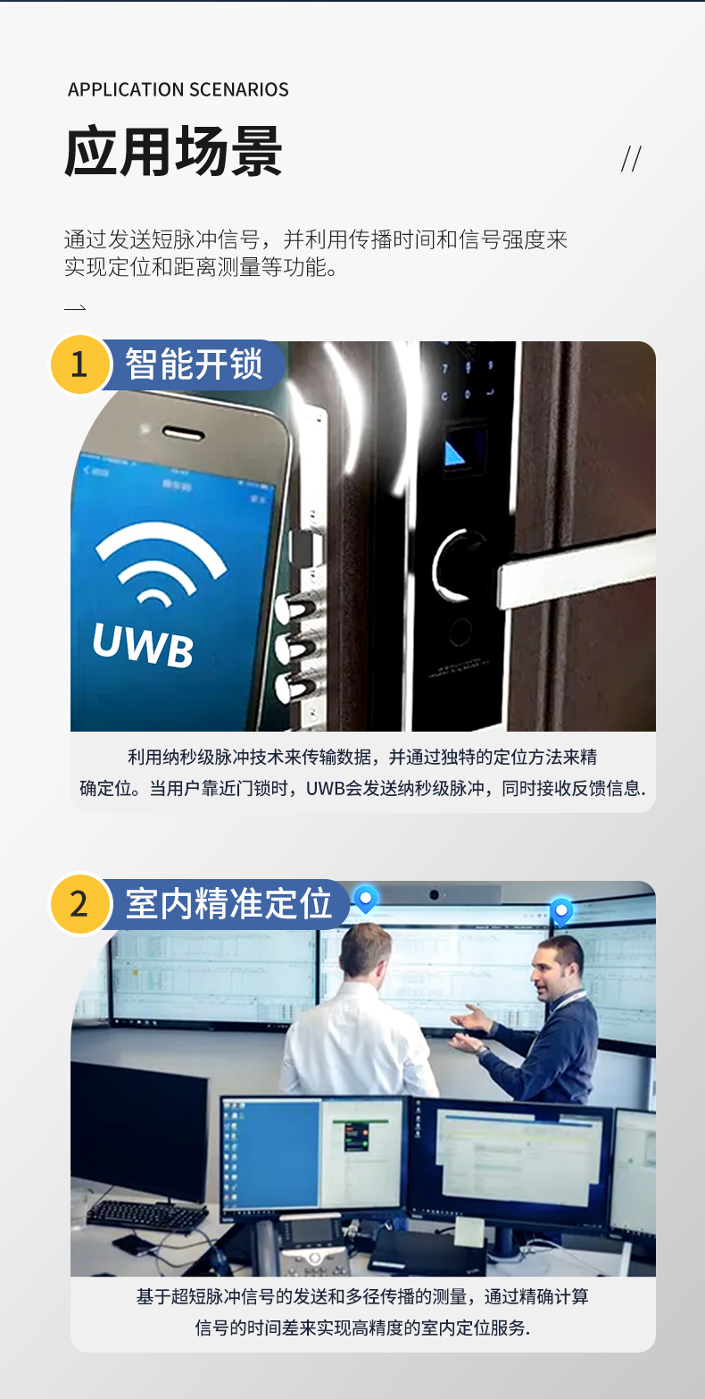 UWB wireless image transmission chip UWB wireless positioning system networking door lock ultra wideband communication ranging module