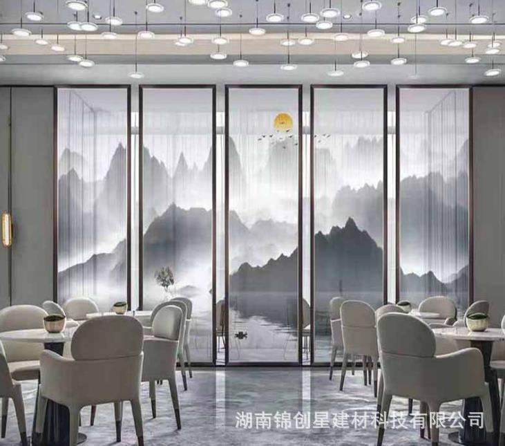 Colorful glass color change, dazzling color glass, laminated curtain wall glass, gradient glass, deep carving, wired art glass