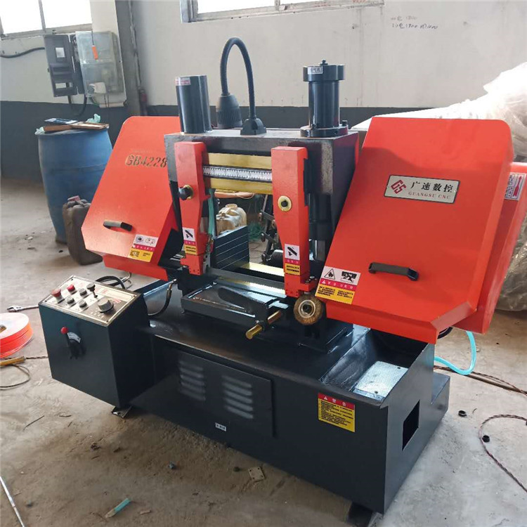 GB4228 saw machine, floor mounted double column hydraulic semi-automatic metal cutting machine tool, two machines