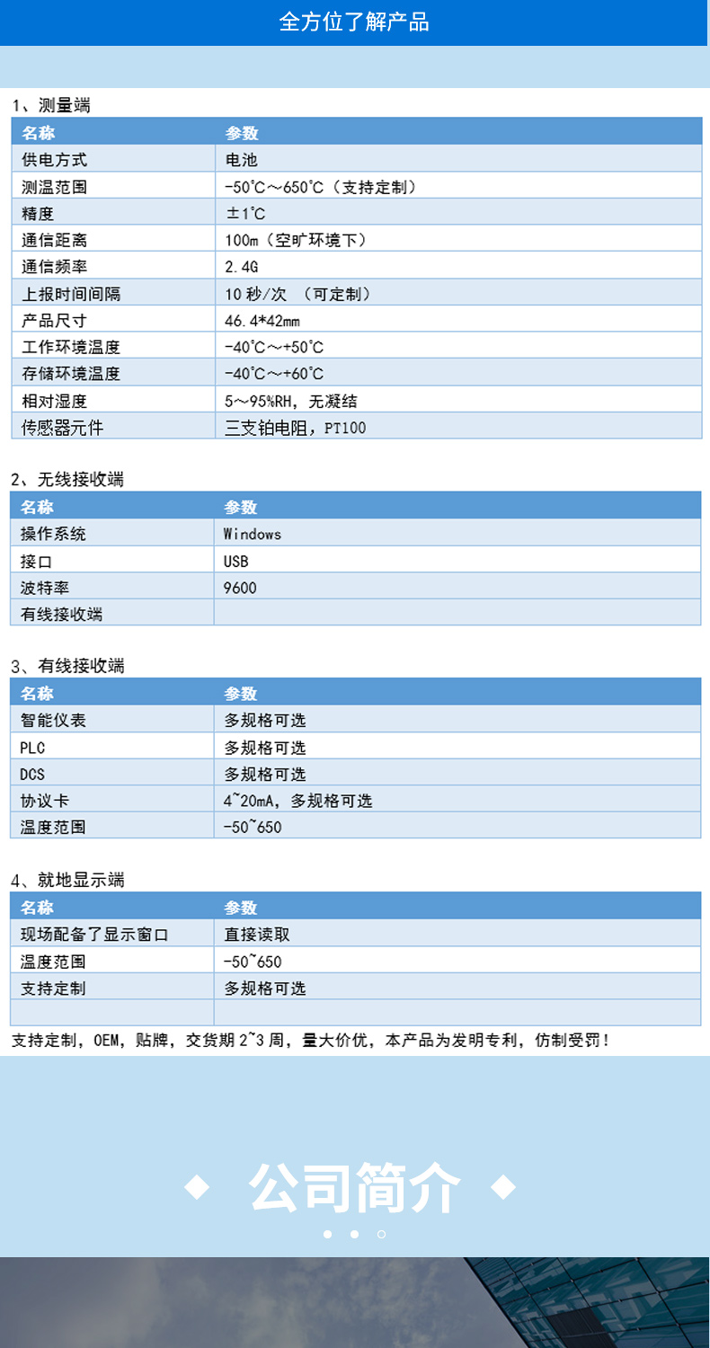 Supply of integrated wireless and wired remote thermometer with complete specifications