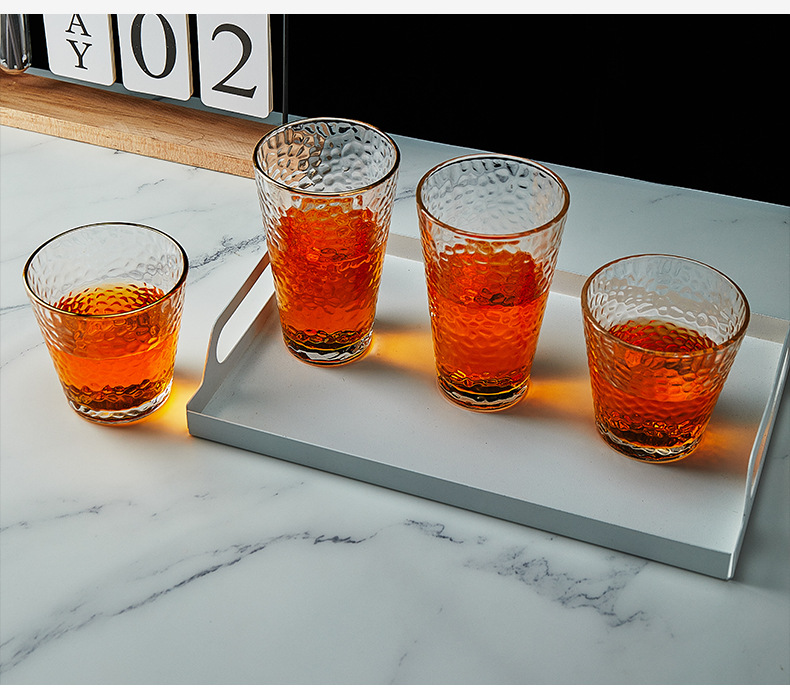 Transparent Gift Creative Phnom Penh Water Cup Hammer Pattern Cup Home Tea Cup Juice Beer Set Glass Cup