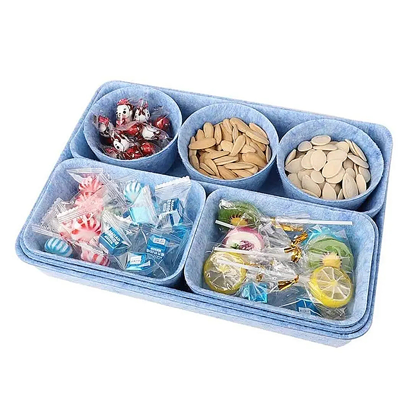 Multifunctional felt desktop organizing storage box, hot pressed integrated forming organizing basket