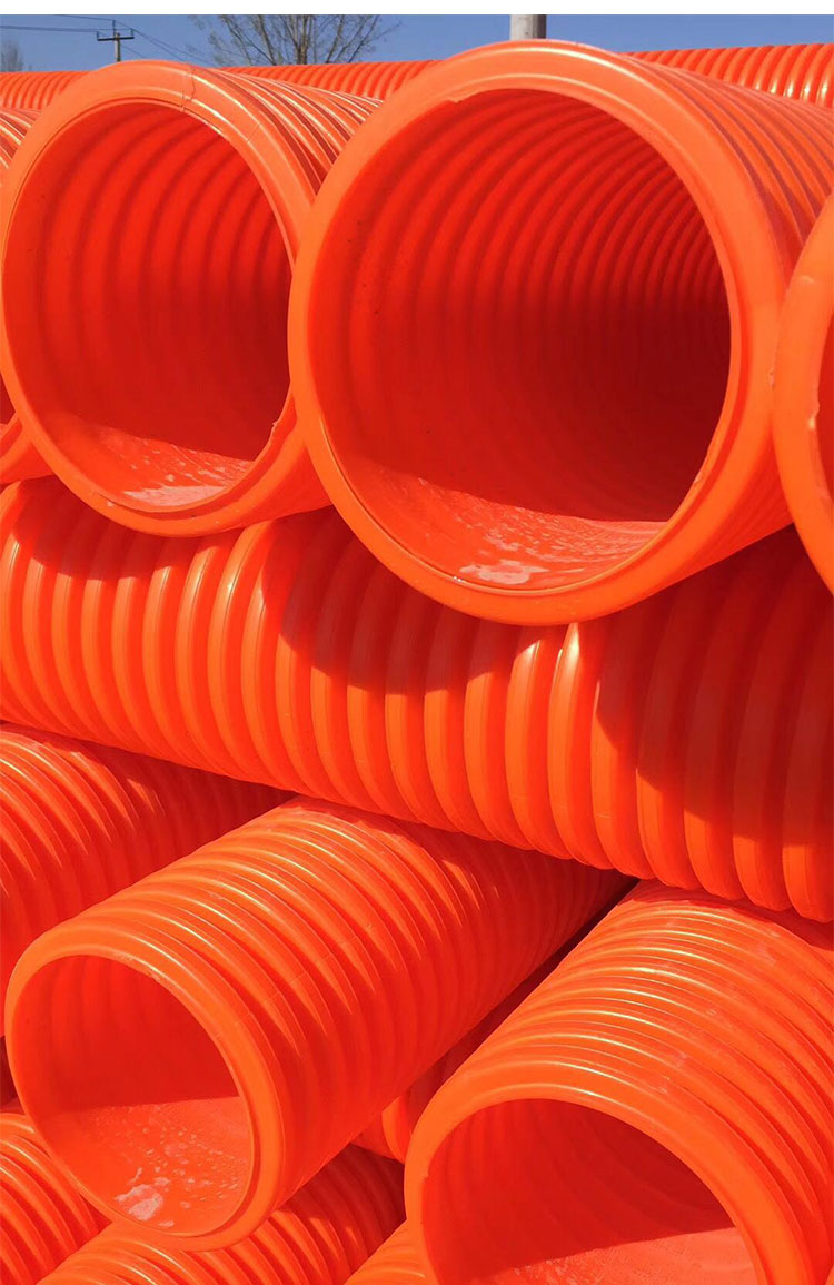 200 polypropylene MPP double wall corrugated pipe buried power protective casing with various specifications can be customized according to needs