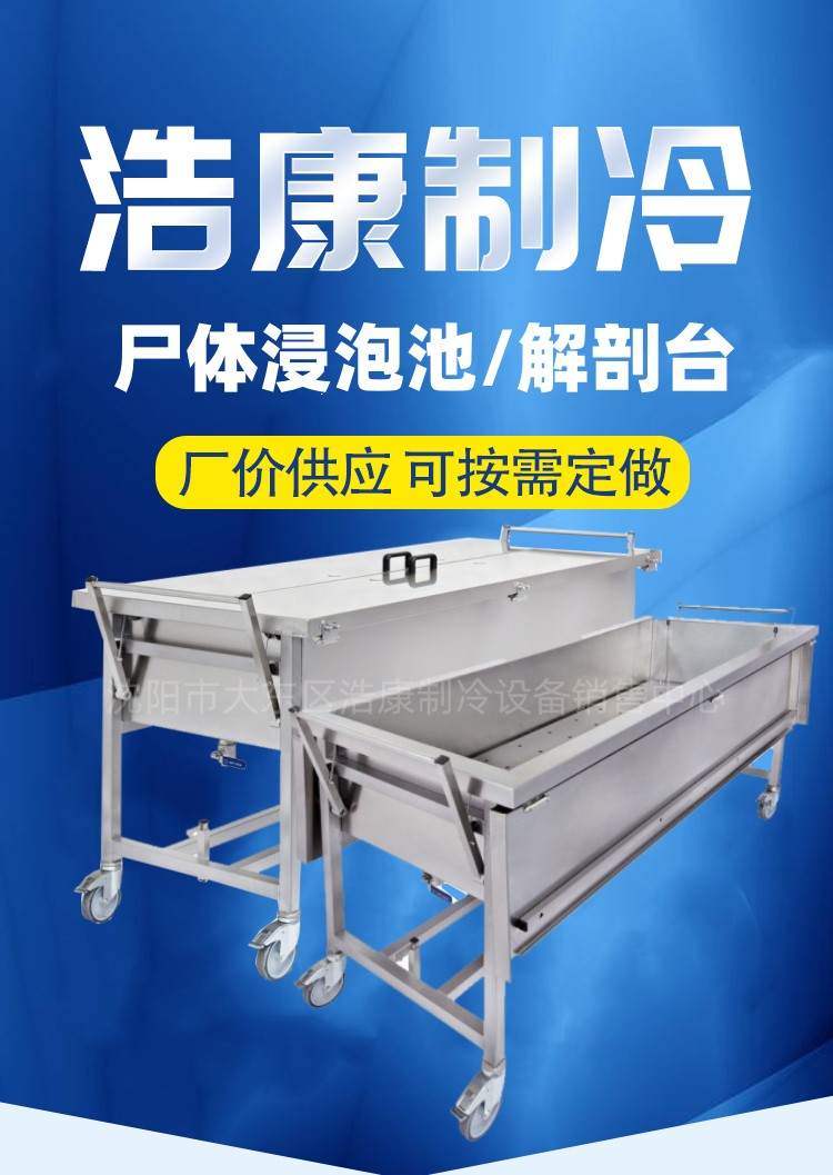 Manufacturer customized 304 stainless steel corpse storage pool for laboratory use, electric lifting dissection table, corpse soaking pool