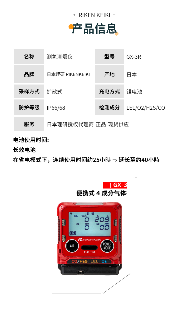 Pocket composite gas detector GX-3R for personal use by Nippon Institute of Science and Technology