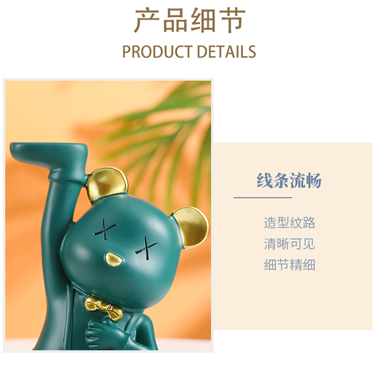 Key storage and decoration of the entrance, cartoon mascot, resin electroplating handicraft customization