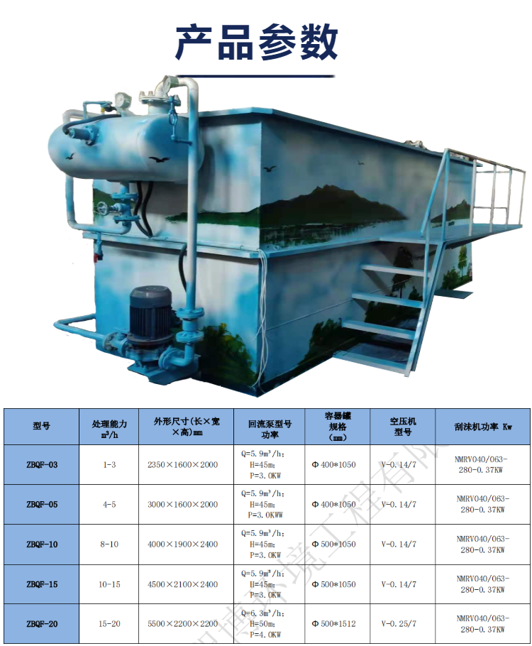 35t/h air flotation Water filter vortex sedimentation machine food processing sewage integrated treatment equipment