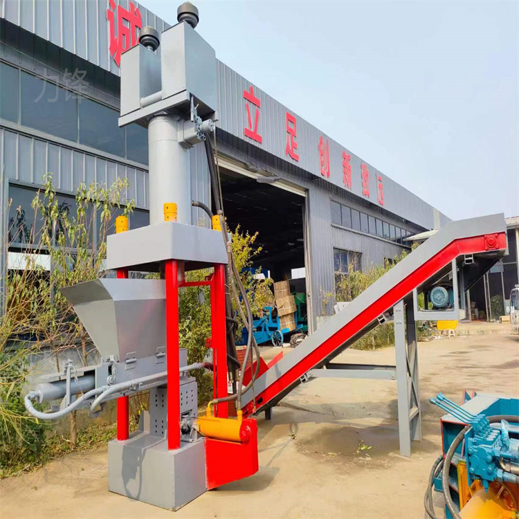 Horizontal scrap metal briquetting machine Iron pin Scrap iron aluminum pin Drink can oil drum moisture-proof copper chip briquetting machine