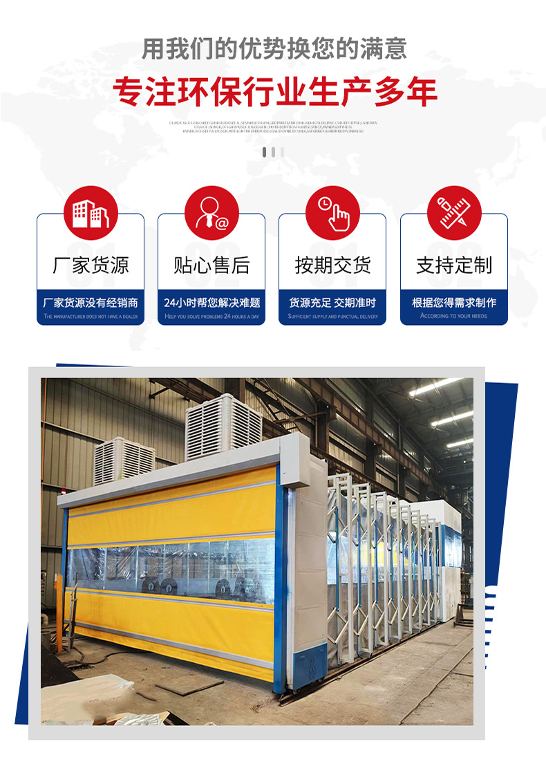 Fully automatic mobile telescopic room, large environmentally friendly spray painting room, dust-free polishing, electric folding track, industrial paint baking room