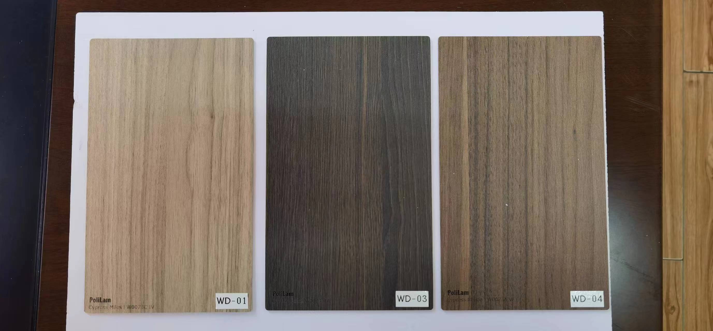 Xichi Technology's Spirit Lai PoliLam Wood Grain Fireproof Board Color Paper Customizable Furniture Wall Prop Cabinet