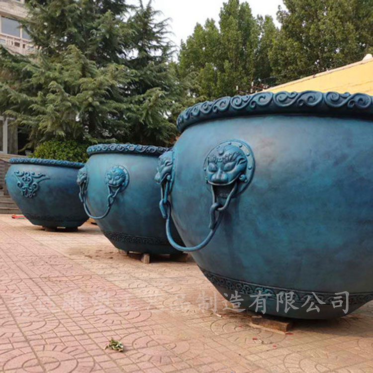 Large Copper Cylinder Square Scenic Area, Temple Pure Copper Cylinder Sculpture, Pure Copper Feng Shui Decoration, Jieyi