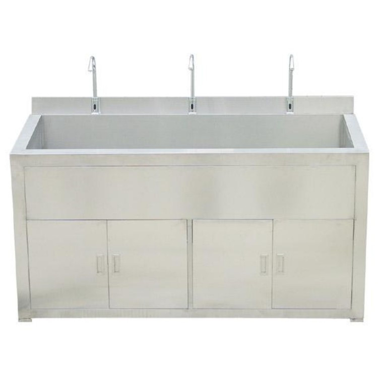 Hospital stainless steel products, operating room hand washing basin, high and low back plate, foot operated induction hand washing basin