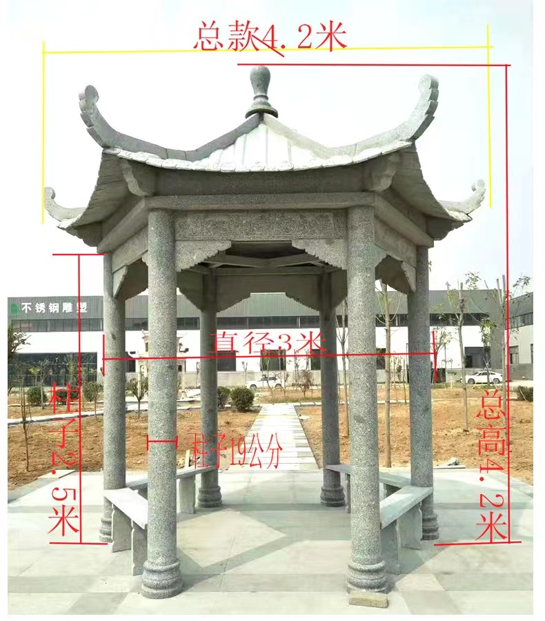 European style stone carving pavilion, iron hat villa, courtyard, outdoor garden, stone pavilion decoration, customized and door-to-door installation