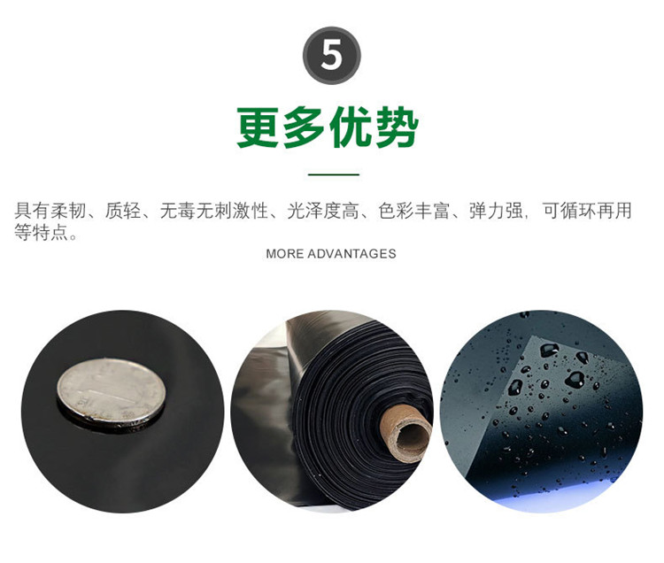 Black waterproof and anti-seepage geomembrane HDPE slope composite geomembrane, two fabrics and one membrane