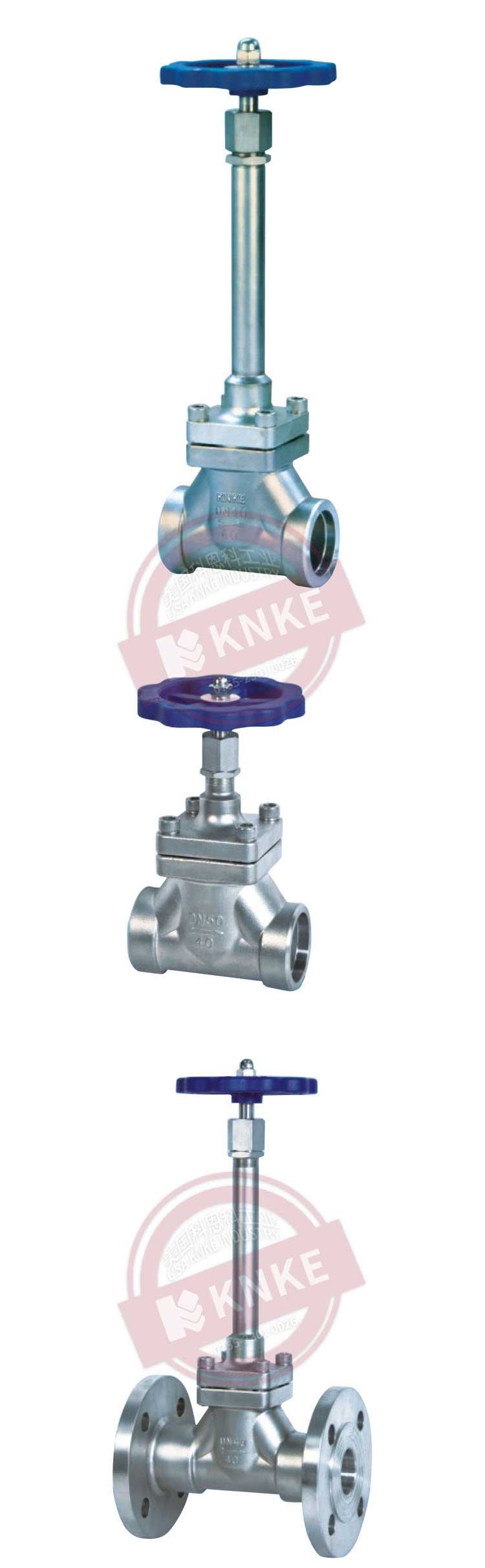 Imported flange low-temperature long shaft globe valve, American KNKE brand