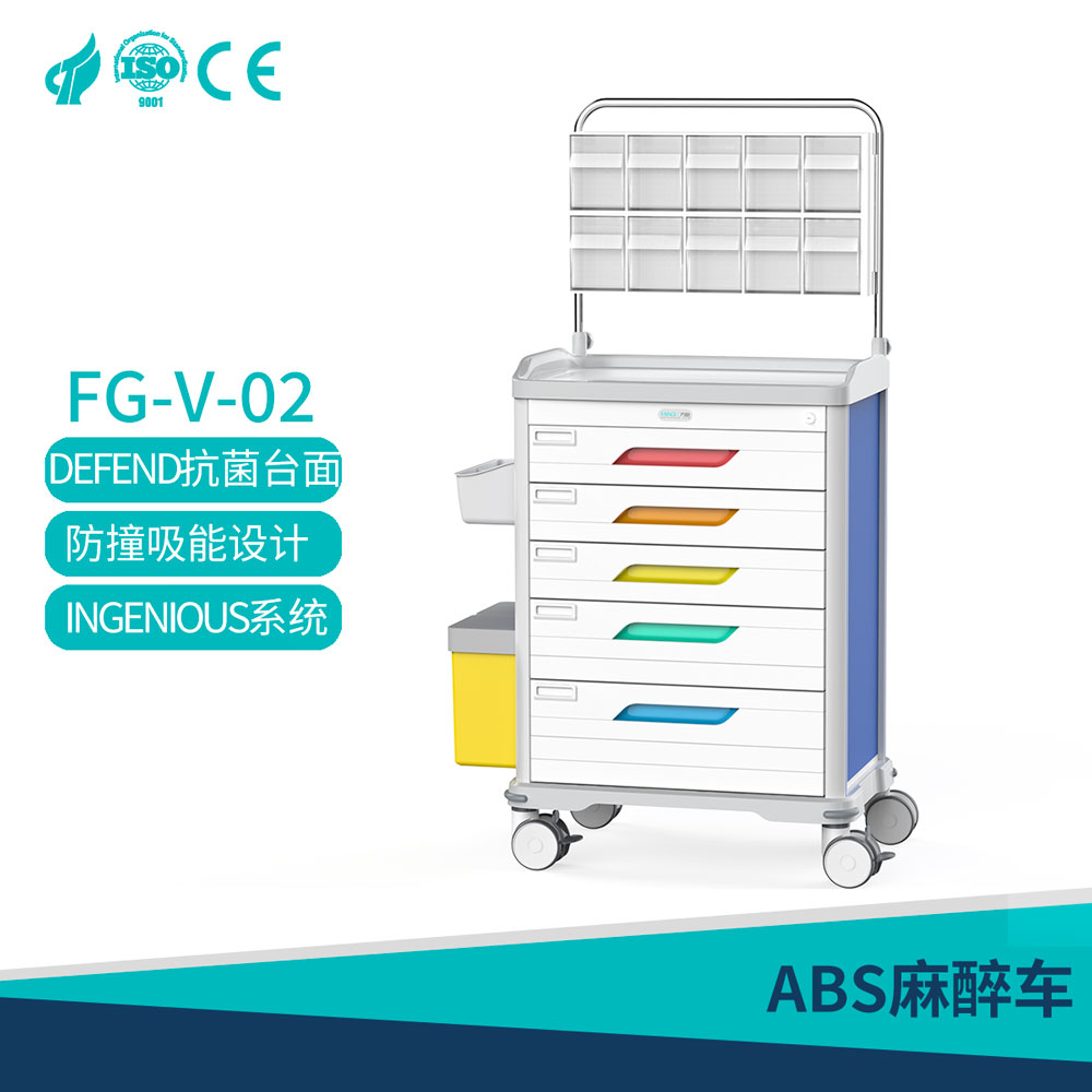 Antibacterial tabletop medical treatment cart with aluminum plastic composite materials on both sides of the entire scene