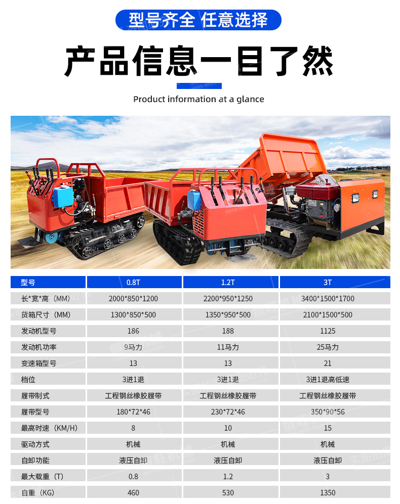 45 degree hill climbing all terrain transport vehicle narrow mountain climbing tiger crawler orchard agricultural hydraulic Cart