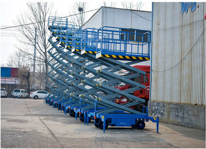 Traction lifting platform vehicle, mobile scissor lift, street lamp, municipal maintenance, electric lifting vehicle