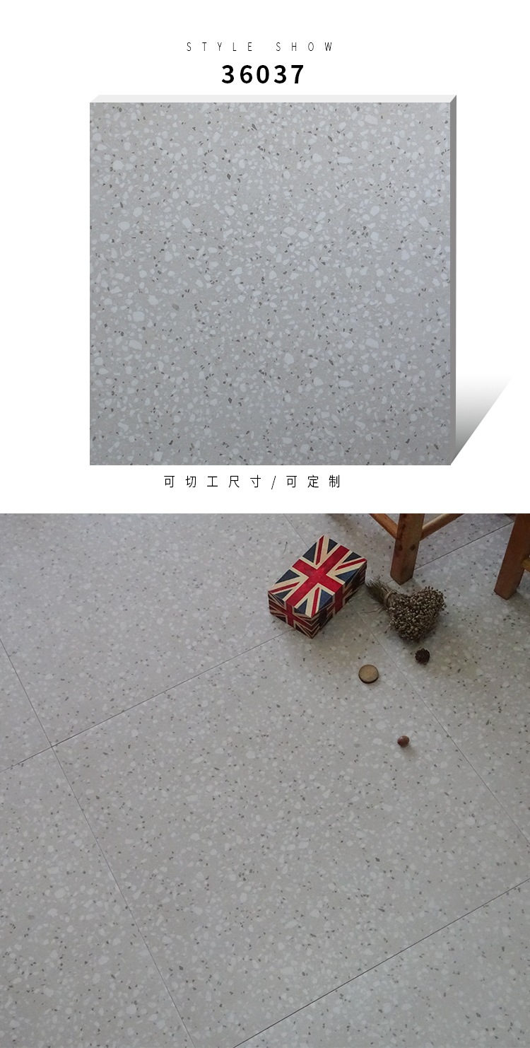 Color imitation Terrazzo floor tile Green floor tile Clothes shop floor tile Terrazzo antique tile 600x600