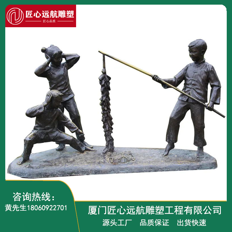 Fiberglass figure sculpture, ancient historical celebrity imitation bronze statue, customized by the source manufacturer