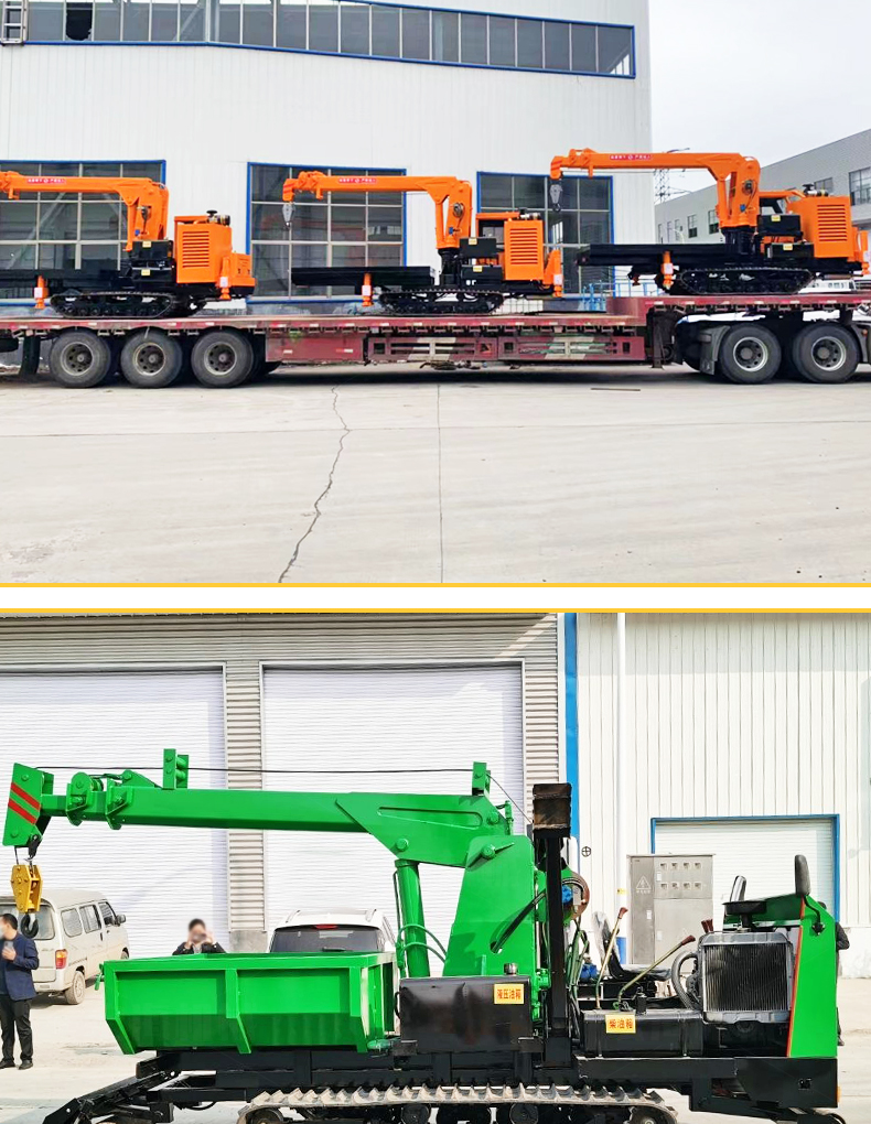 Multiple vehicles can be used to pull soil and lift items. Agricultural four different types of cranes are integrated with vehicle mounted engineering. Household tractor transport vehicles