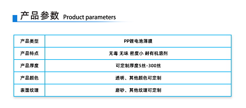 PP lithium battery membrane cell membrane PE insulation anti-static plastic film PVC coil aluminum plastic film modified material