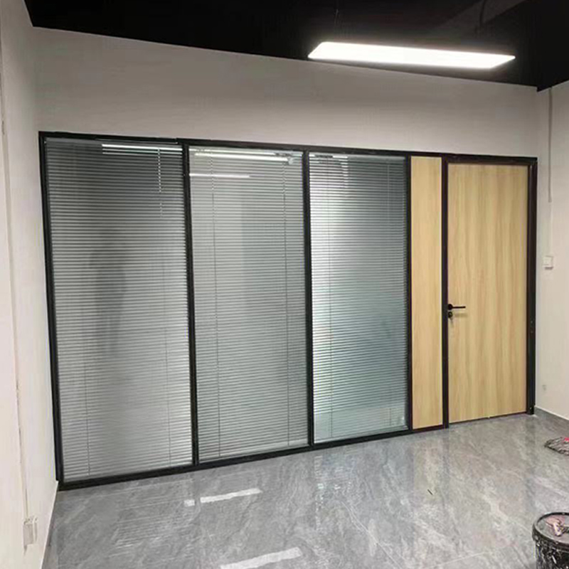 Customized office double glass louver glass partition, factory building, high partition, office building, fireproof tempered glass, aluminum alloy