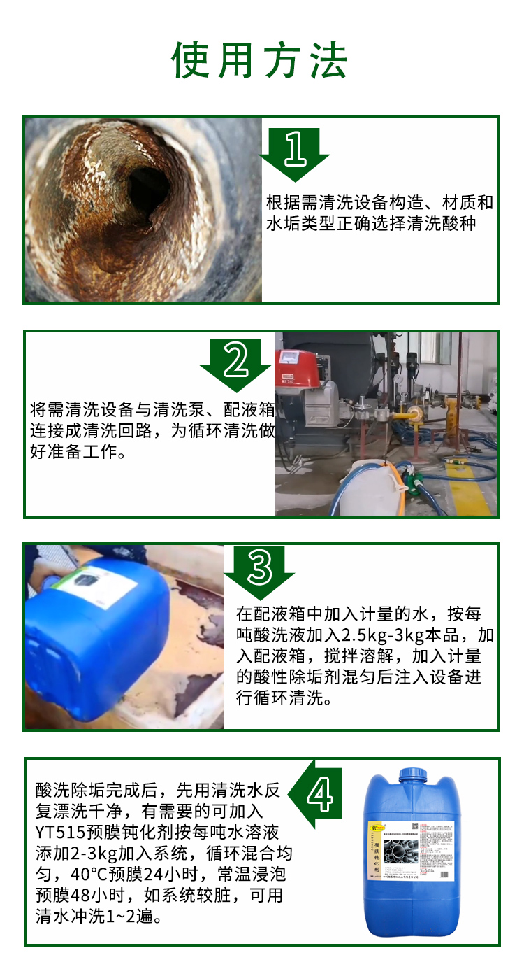 Hydrochloric acid sulfuric acid cleaning and corrosion inhibitor for industrial scale removal, special anti-corrosion cleaning, and high efficiency of acid cleaning without damaging metals