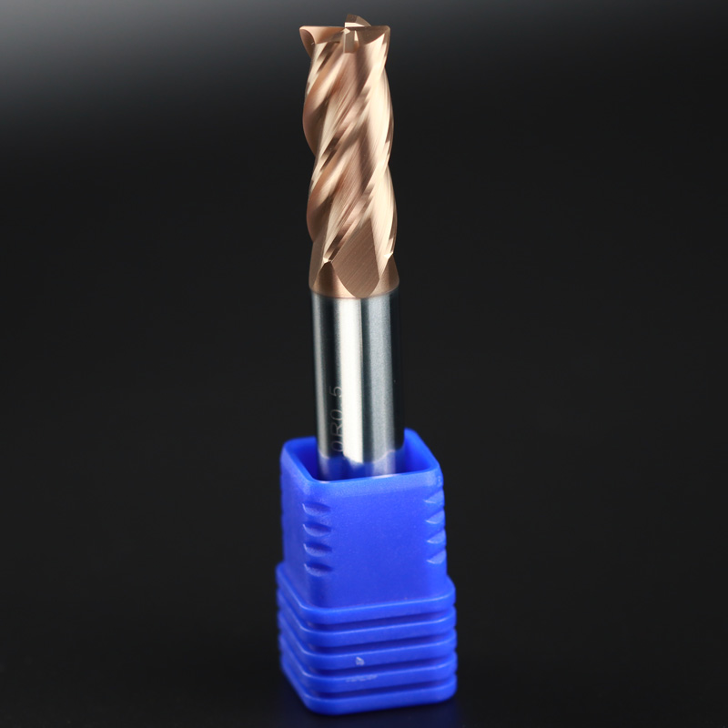 Zhuzhou four blade straight shank arc end milling cutter HMX-4R-D6.0R0.5 high hardness steel processing long neck