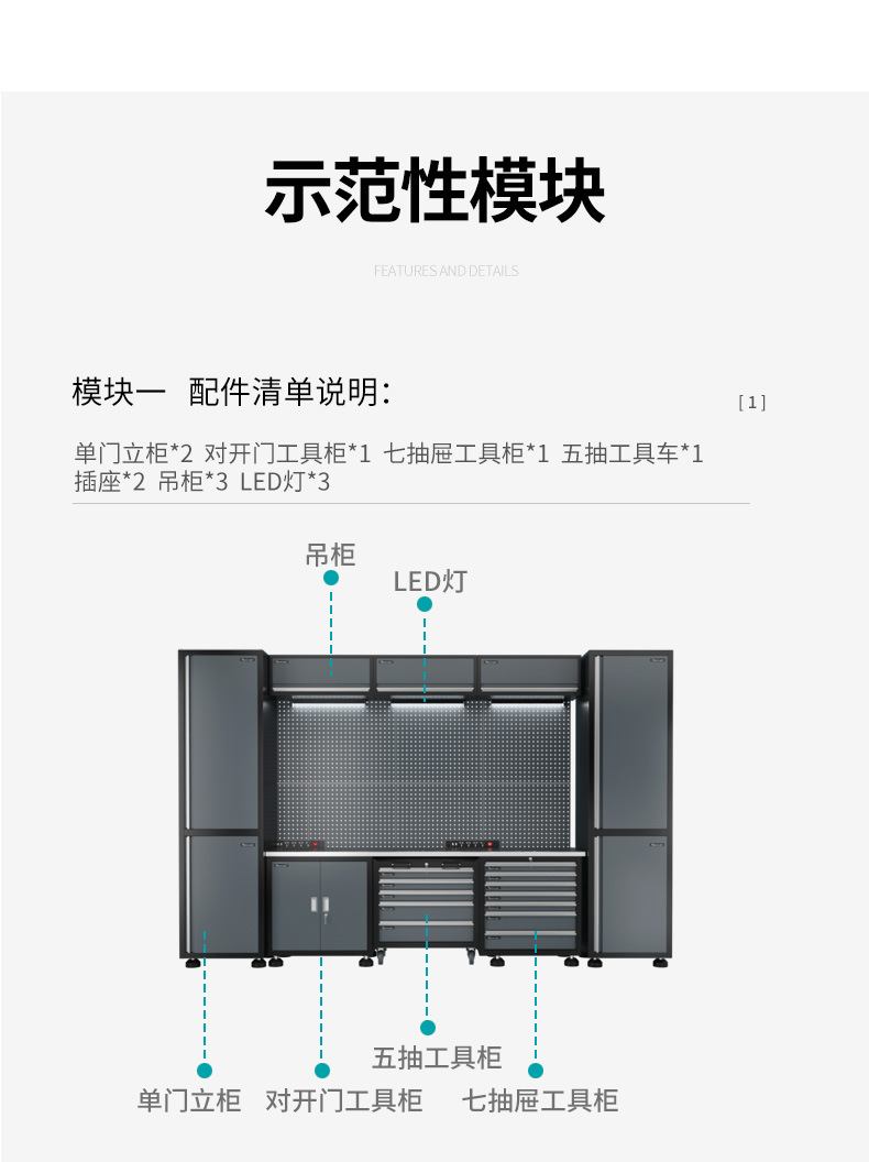 Automotive repair tool car parts cabinet combination workbench cabinet heavy maintenance operation console stainless steel workshop tool cabinet