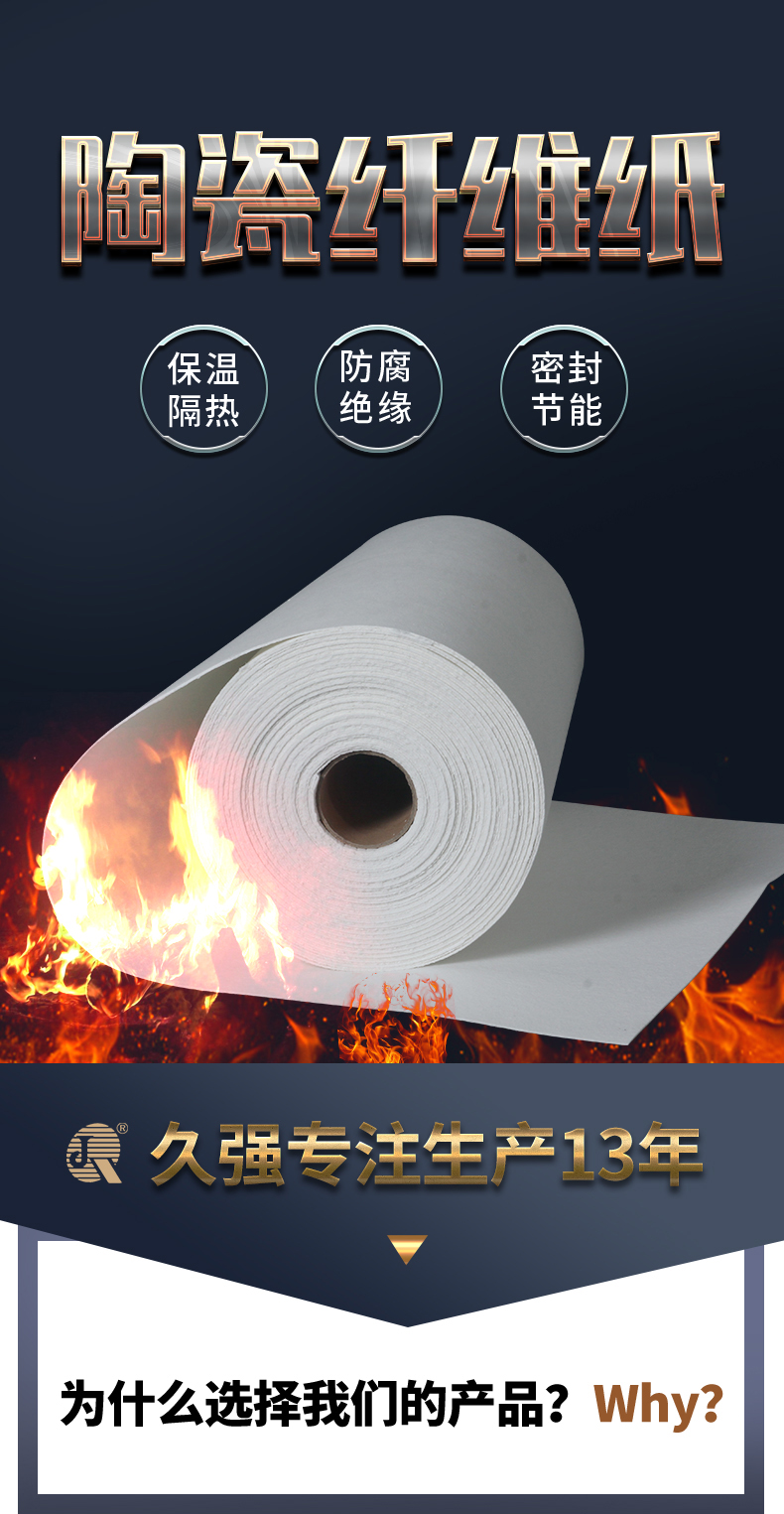 Manufacturer of 1260 ℃ 2mm 3mm longevity blanket aluminum silicate ceramic fiber flame retardant insulation gasket