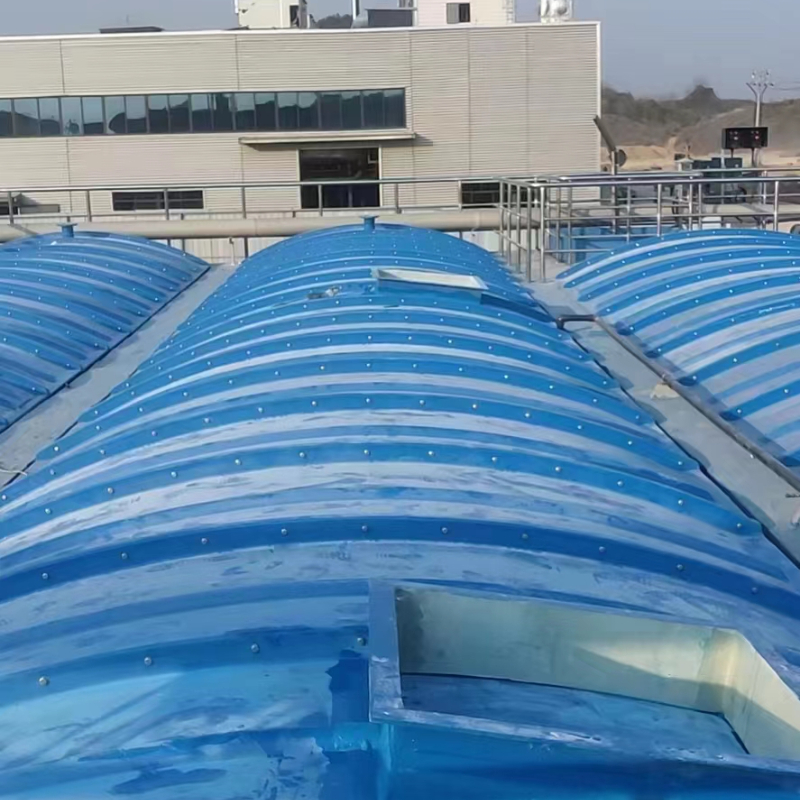 Glass fiber reinforced plastic sewage tank flat roof gas collection hood arch pull extrusion water tank cover sealing cover