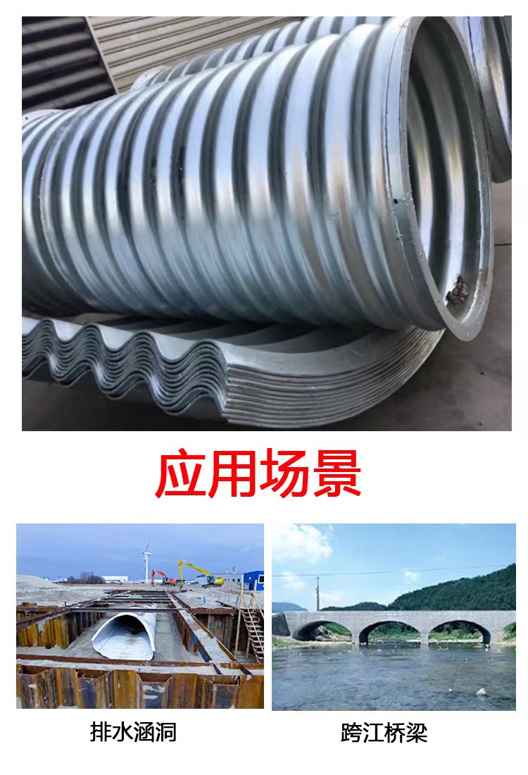 Assembled steel galvanized pipe scale for metal corrugated pipe culvert, tunnel culvert, Ruixiang support customization